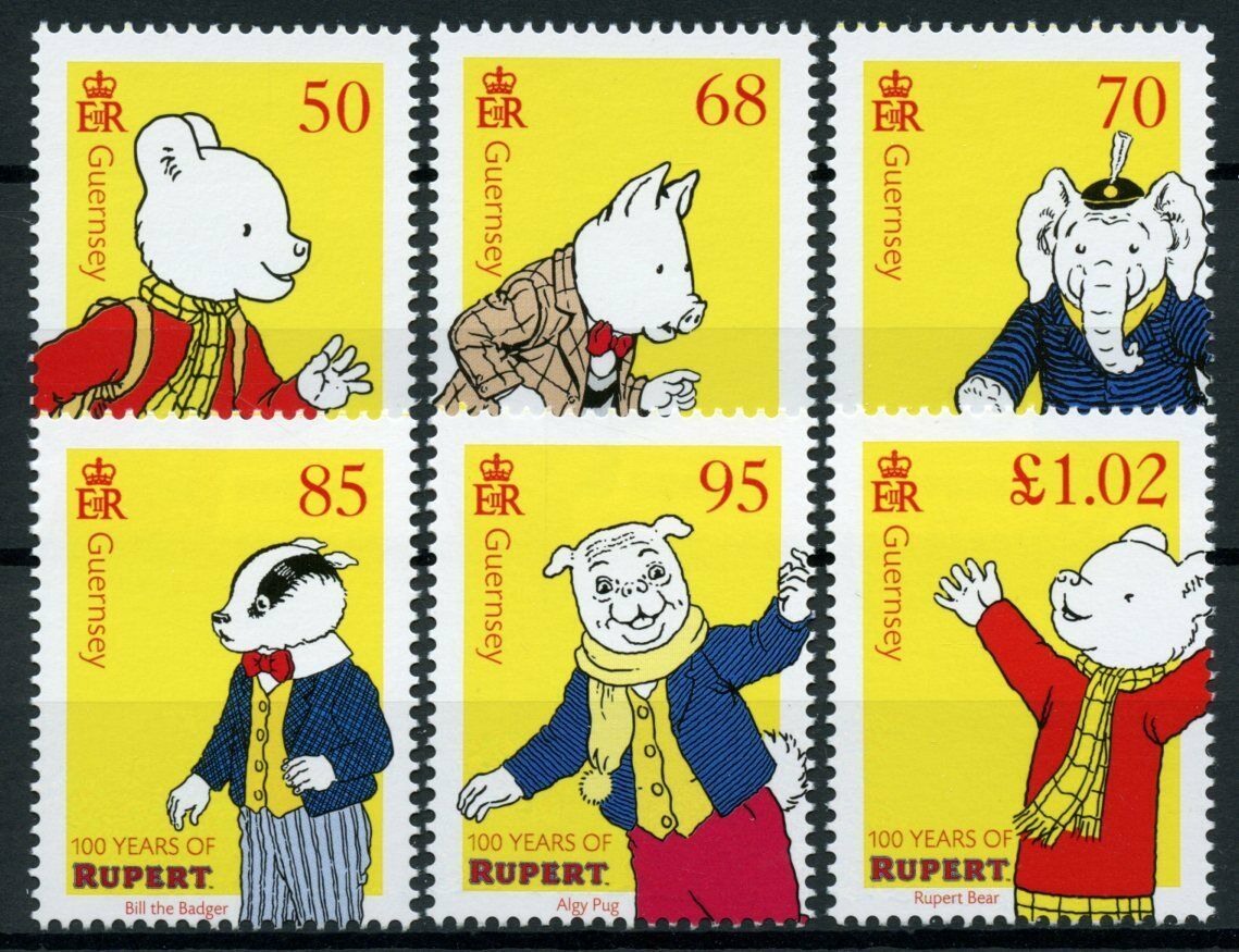Guernsey Comics Stamps 2020 MNH Rupert Bear Bill Badger Cartoons 6v Set