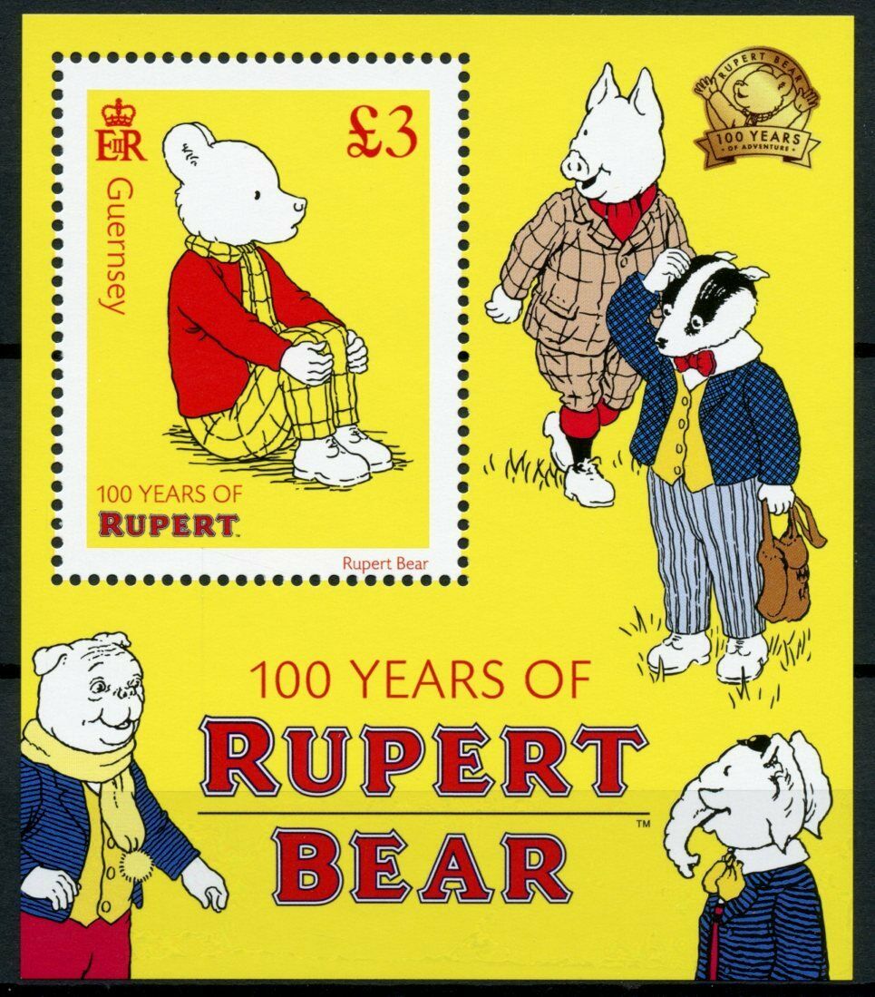 Guernsey Comics Stamps 2020 MNH Rupert Bear Bill the Badger Cartoons 1v M/S