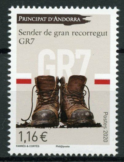 French Andorra Tourism Stamps 2020 MNH GR7 Footpath Hiking Trail 1v Set