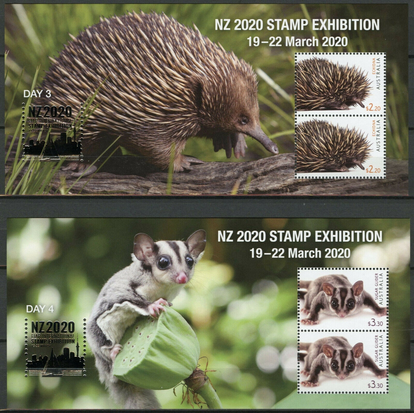 Australia Wild Animals Stamps 2019 MNH Fauna NZ2020 Wombat Koalas Echidna 4x M/S