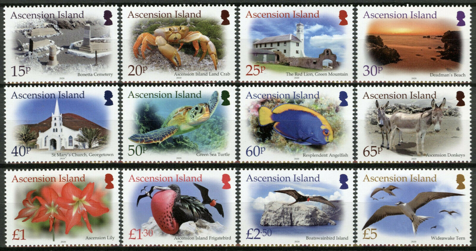 Ascension Island 2020 MNH Stamps Treasures Birds Fish Turtles Beaches 12v Set