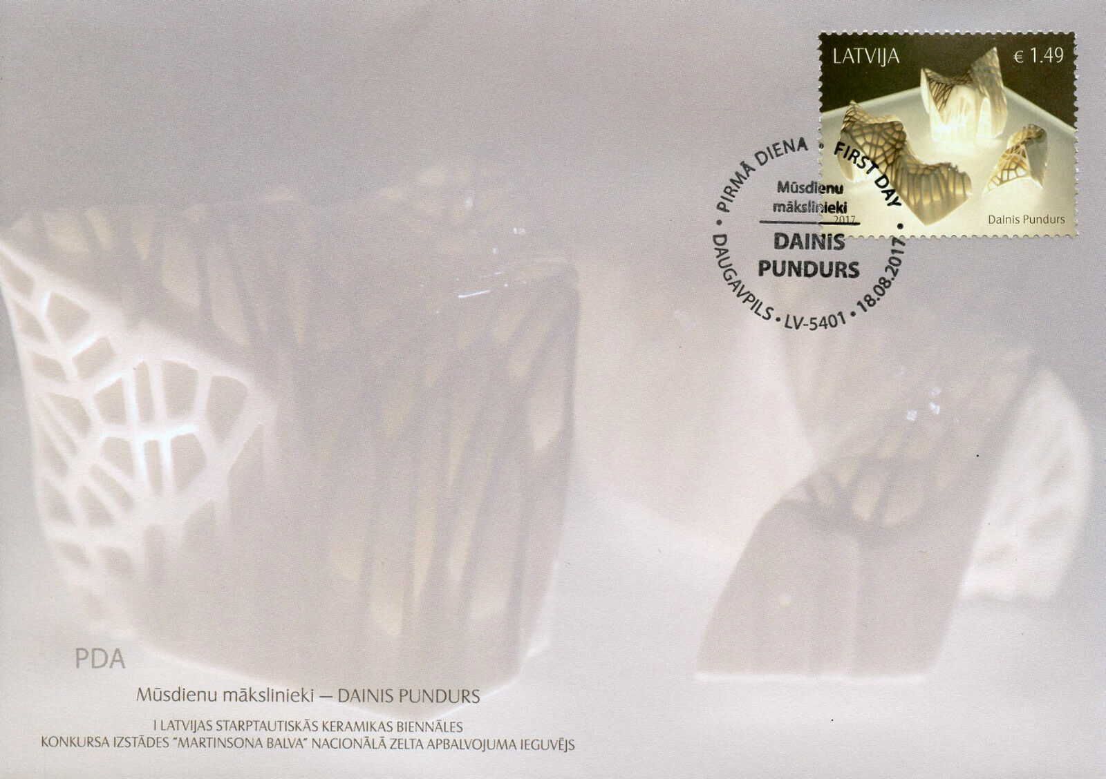 Latvia 2017 FDC Dainis Pundus Contemporary Art 1v Set Cover Stamps