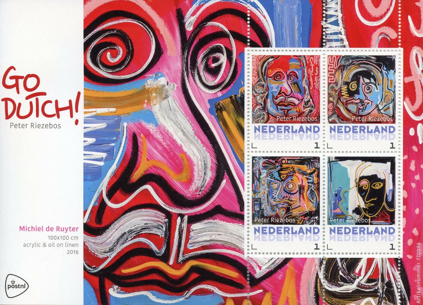 Netherlands 2017 MNH Michiel de Ruyter Go Dutch Peter Riezebos 4v M/S Art Stamps