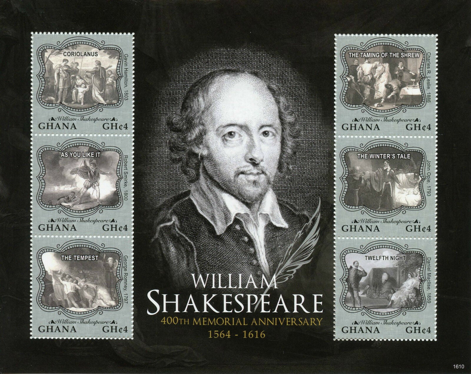 Ghana Famous People 2016 MNH William Shakespeare 400th Memorial Writers 6v MS II