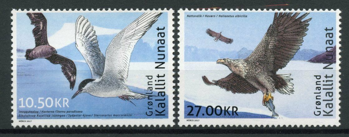 Greenland Birds on Stamps 2017 MNH JIS FSAT TAAF Eagles Petrels Terns 2v Set