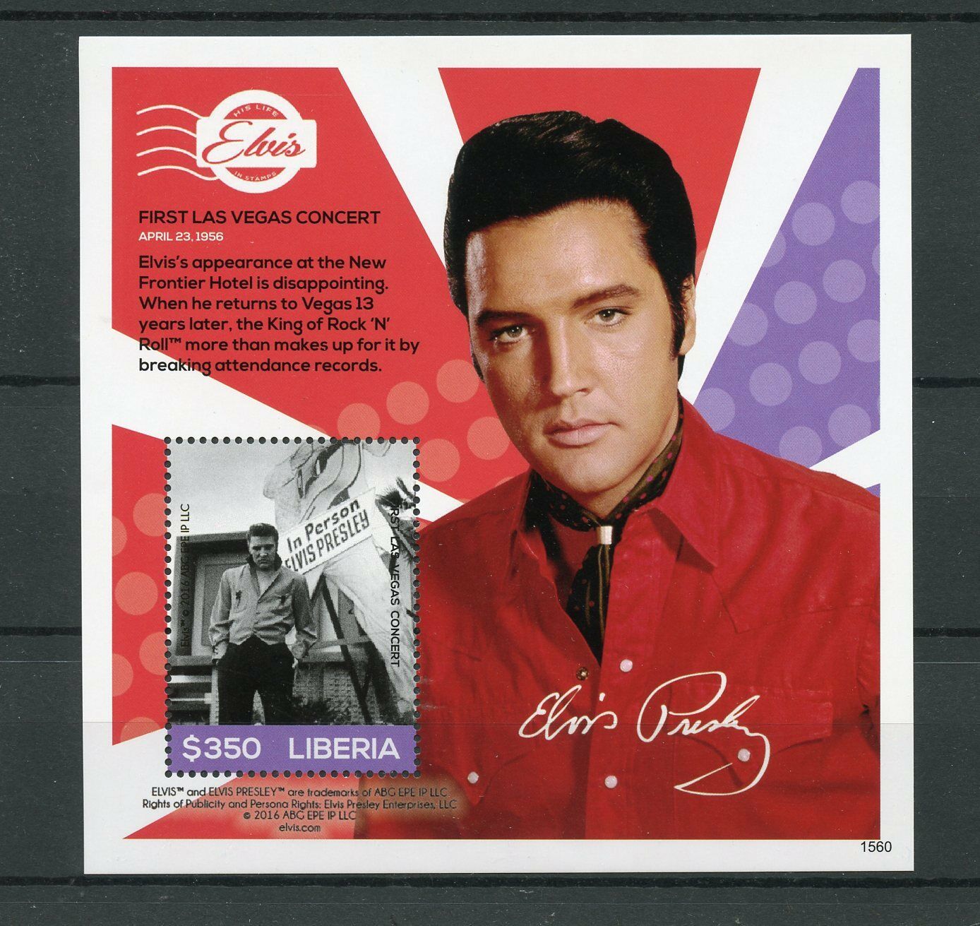 Liberia 2015 MNH Elvis Presley His Life Stamps 1v S/S II Las Vegas Celebrities