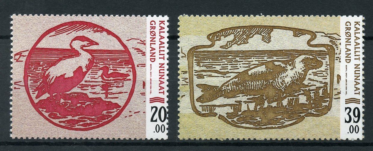 Greenland Birds on Stamps 2017 MNH Old Greenlandic Banknotes Seals Ducks 2v Set