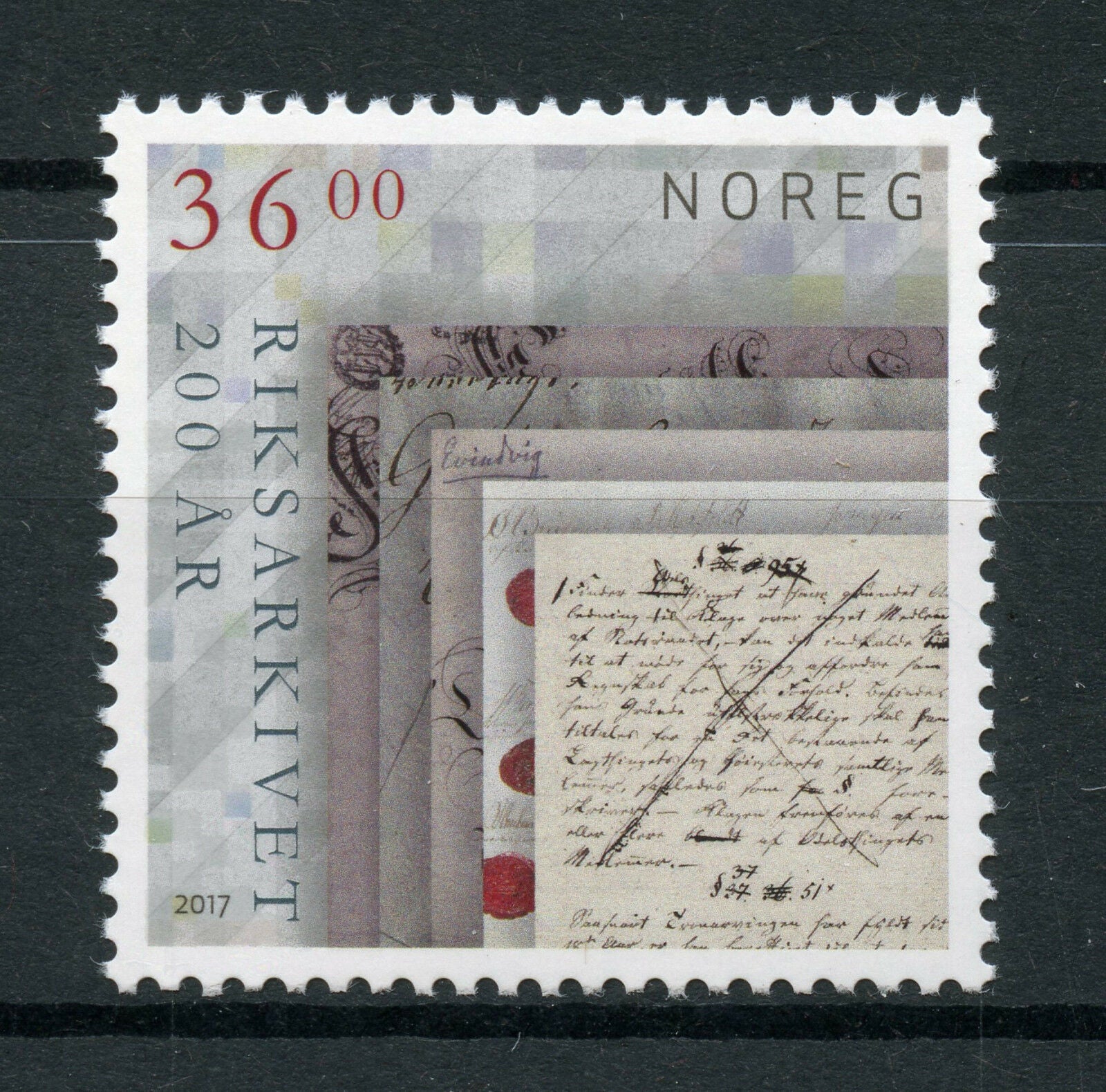 Norway 2017 MNH National Archives Bicentenary 1v Set Stamps