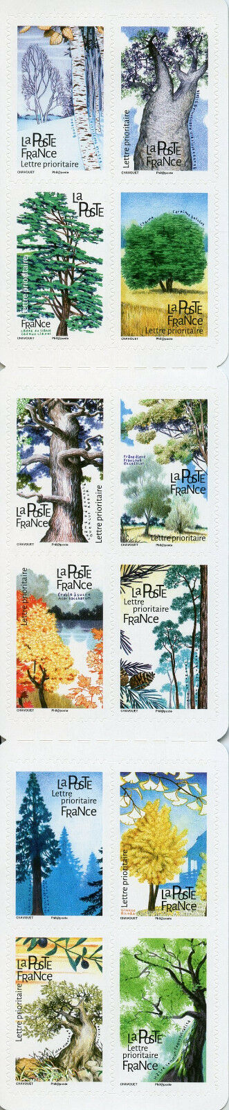 France 2018 MNH Trees 12v S/A Booklet Arbres Nature Stamps