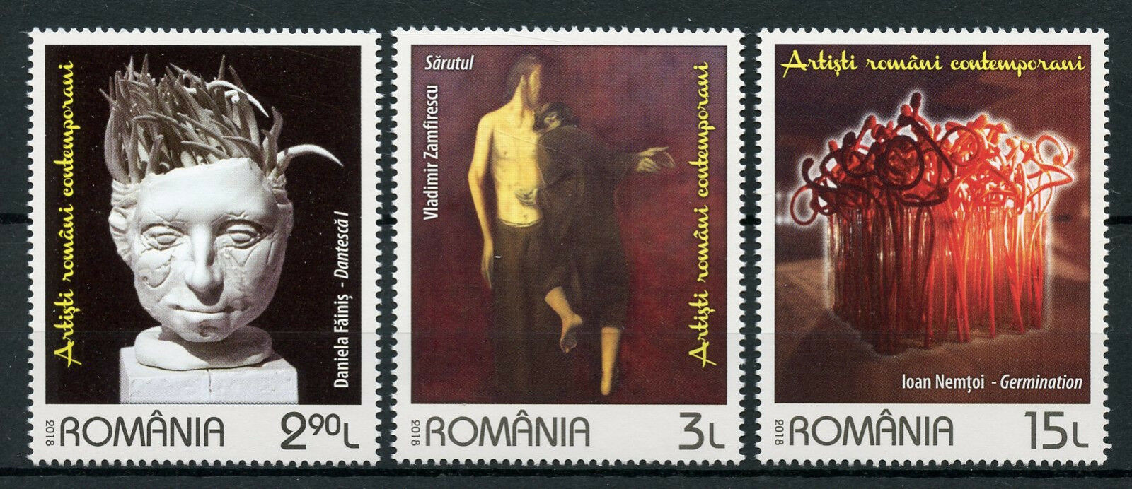 Romania 2018 MNH Contemporary Artists Vladimir Zamfirescu 3v Set Art Stamps