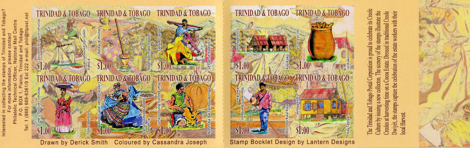 Trinidad & Tobago 2018 MNH Creole Harvest 10v S/A Booklet Agriculture Stamps