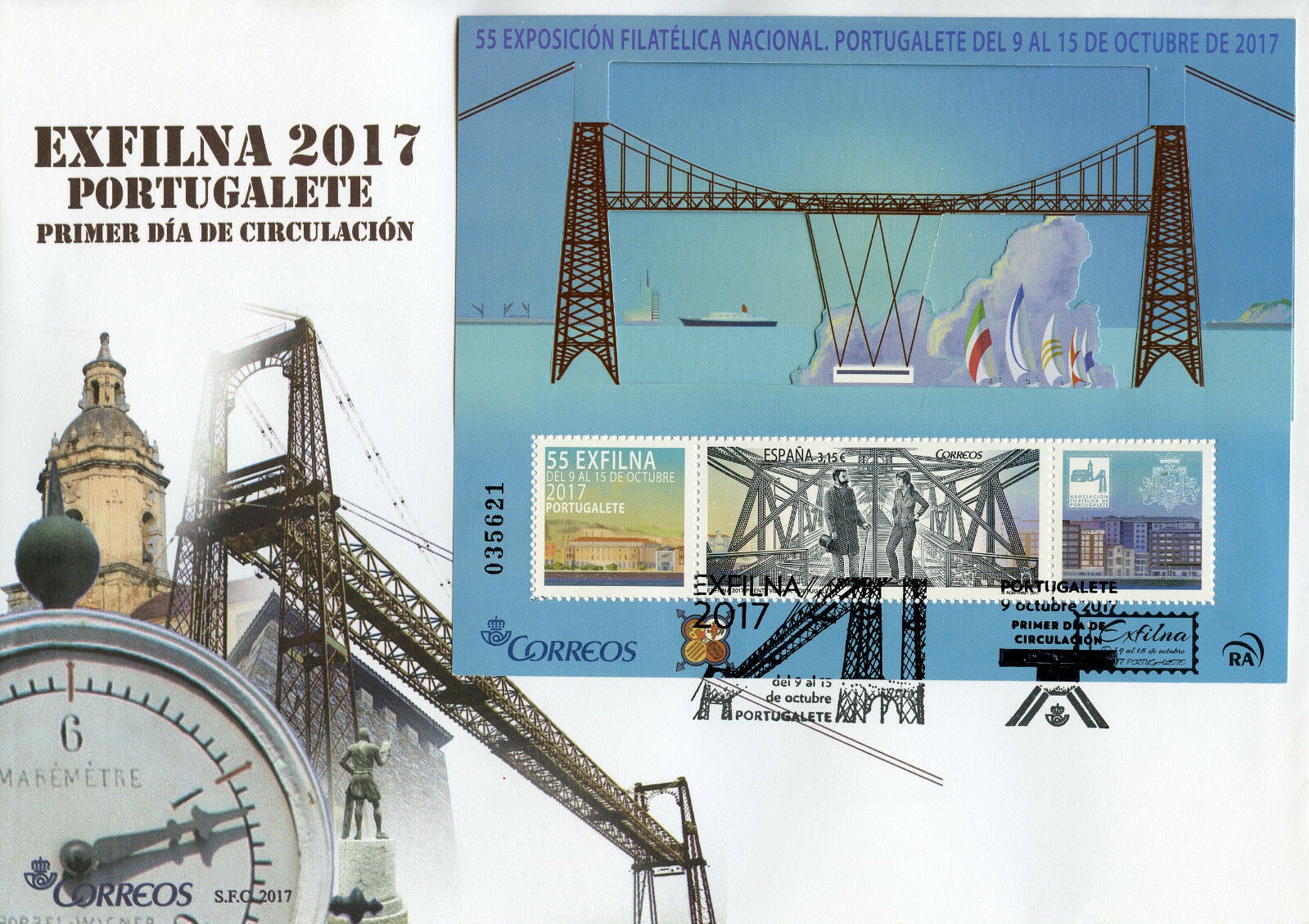 Spain 2017 FDC Exfilna Portugalete Metal Bridge 1v M/S Cover Bridges Stamps