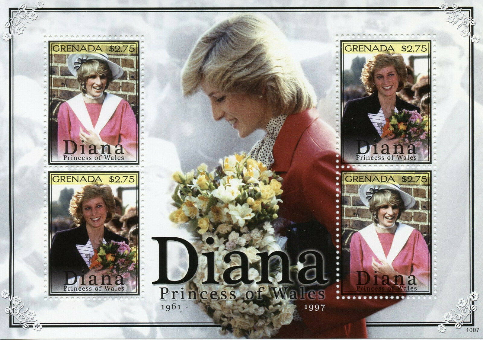 Grenada Royalty Stamps 2010 MNH Princess Diana Famous People 4v M/S I