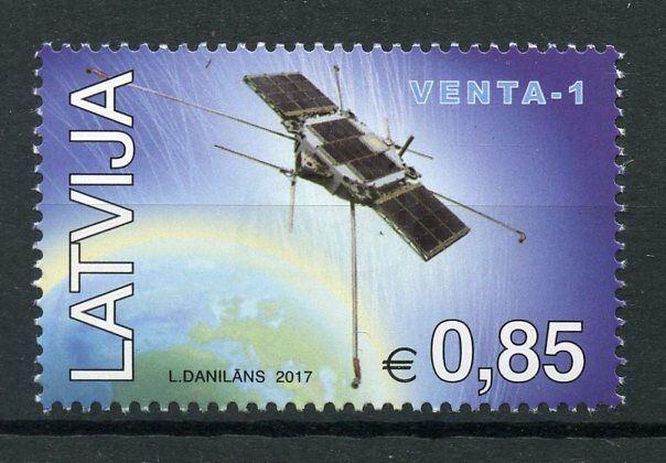 Latvia 2017 MNH First Satellite VENTA-1 1v Set Satellites Space Stamps