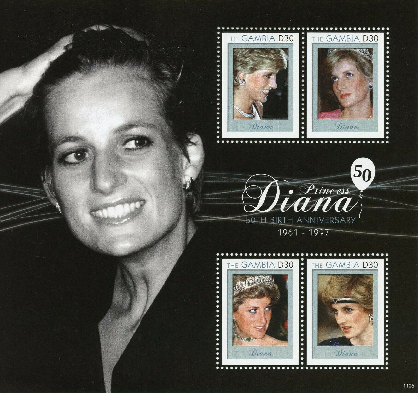 Gambia 2011 MNH Royalty Stamps Princess Diana Famous People 4v M/S II
