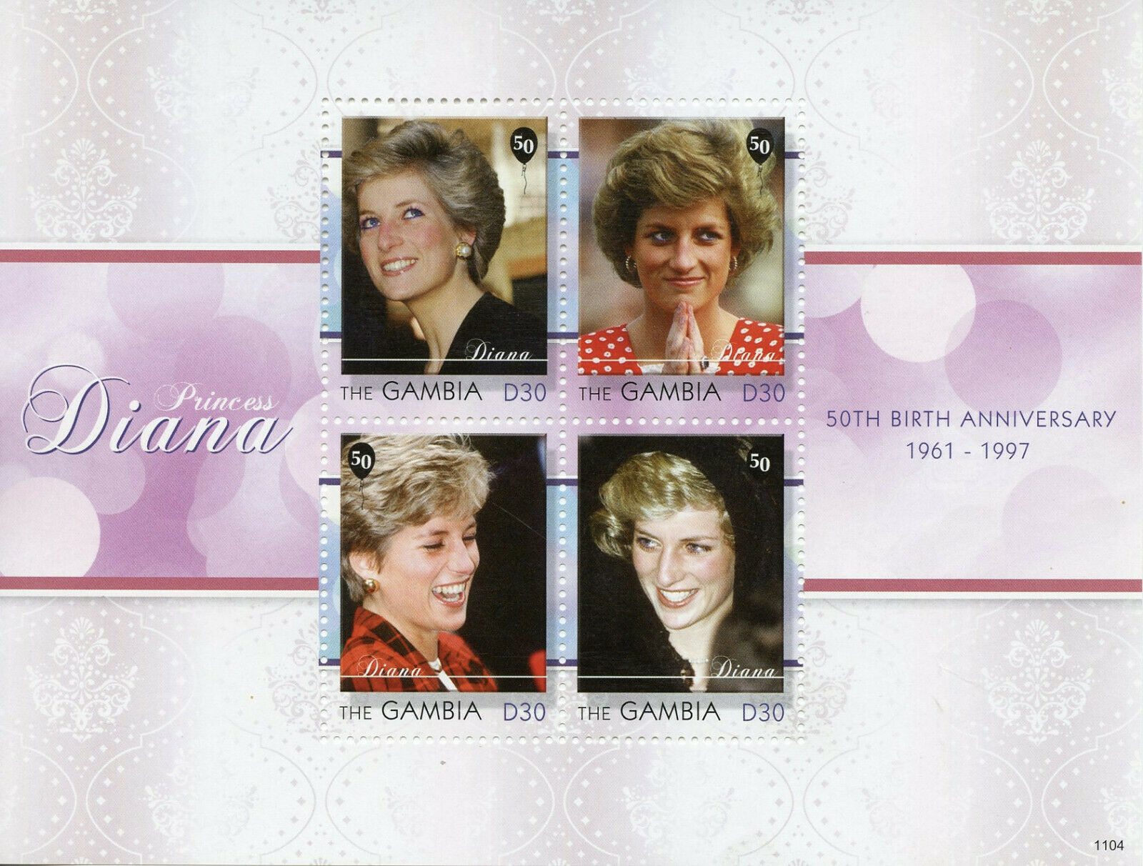 Gambia 2011 MNH Royalty Stamps Princess Diana Famous People 4v M/S I