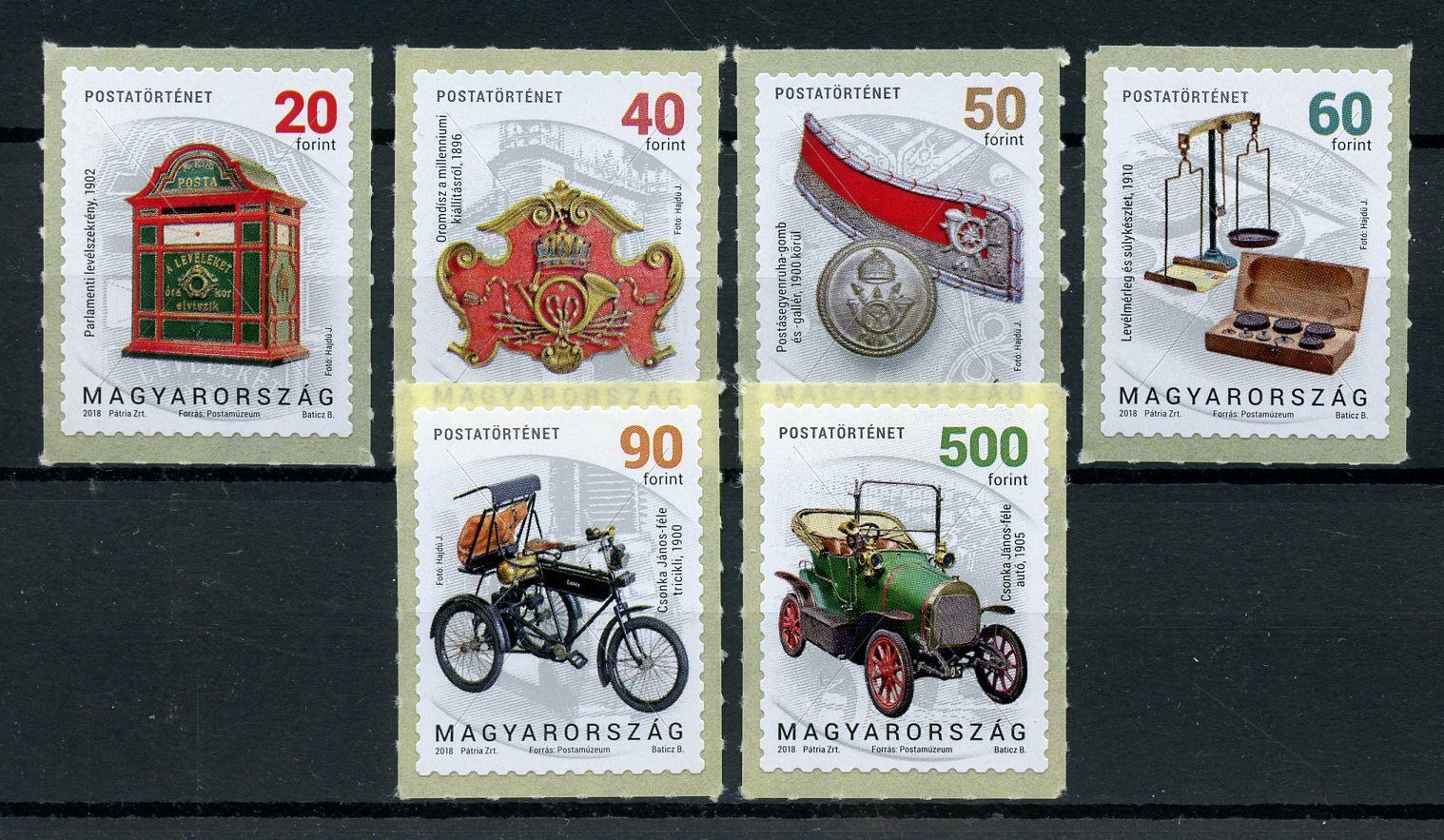 Hungary 2018 MNH Postal History II 6v S/A Set Cars Postal Services Stamps