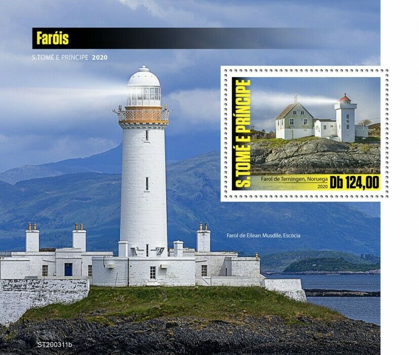 Sao Tome & Principe Lighthouses Stamps 2020 MNH Terningen Lighthouse 1v S/S