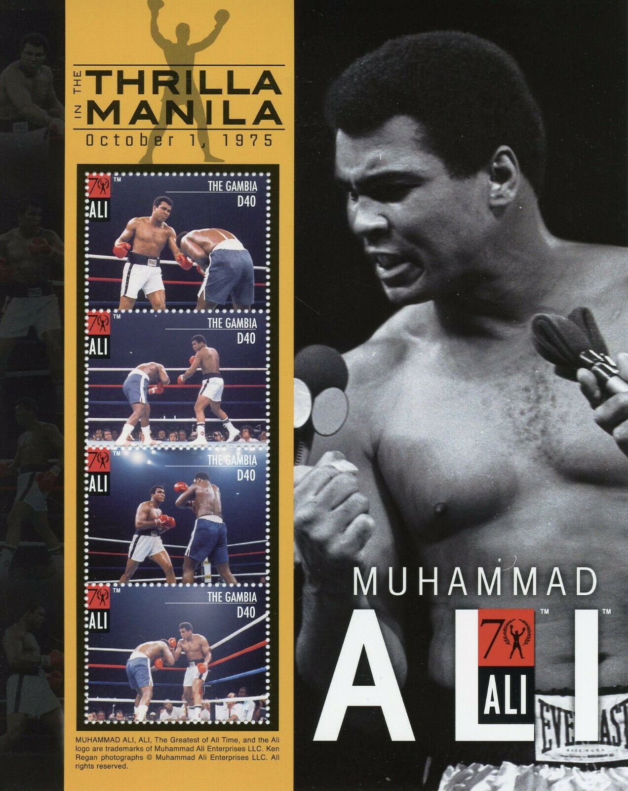 Gambia 2012 MNH Boxing Stamps Muhammad Ali Thrilla in Manila Sports 4v M/S II