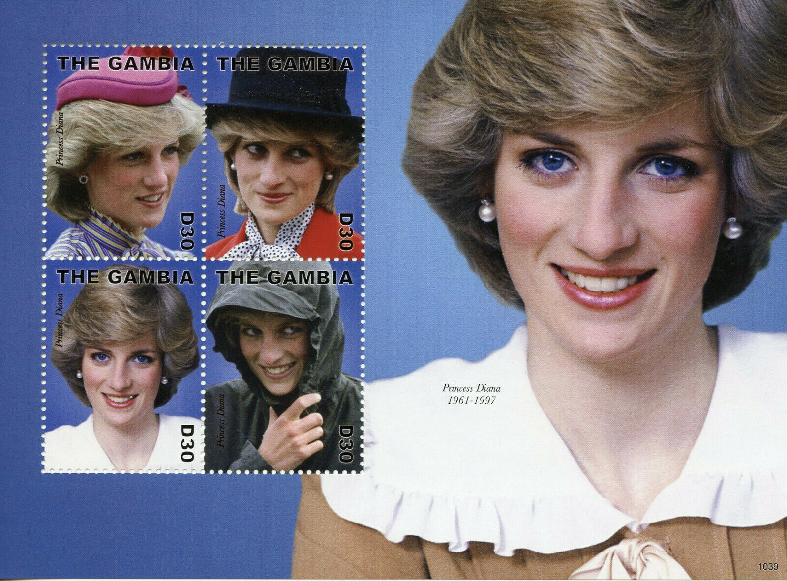 Gambia 2010 MNH Royalty Stamps Princess Diana 1961-1997 Famous People 4v M/S I