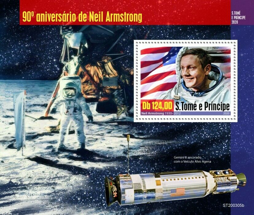 Sao Tome & Principe 2020 MNH Space Stamps Neil Armstrong Moon Landing 1v S/S