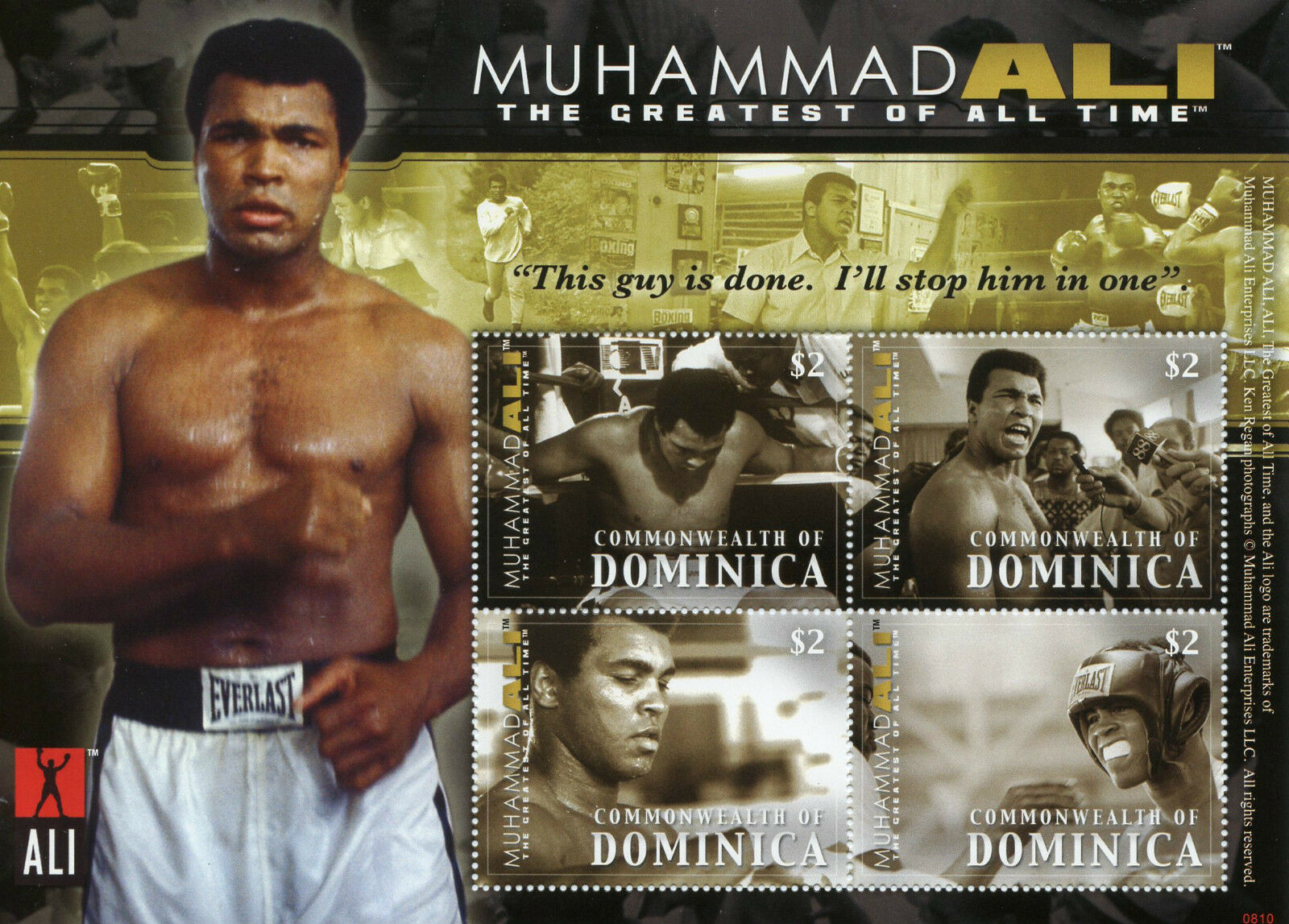 Dominica 2008 MNH Boxing Stamps Muhammad Ali Sports Famous People 4v M/S II