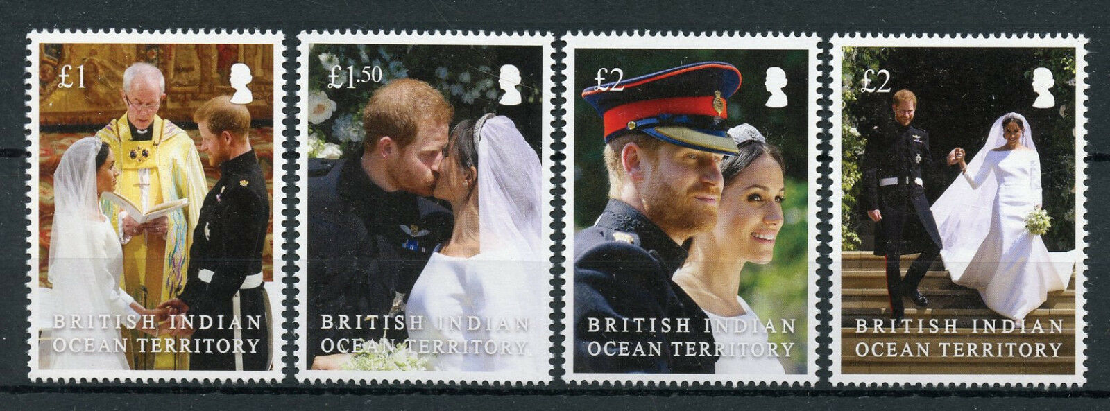 BIOT 2018 MNH Royalty Stamps Prince Harry & Meghan Royal Wedding 4v Set