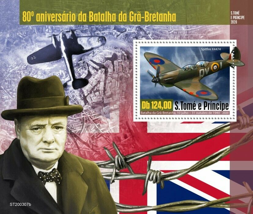 Sao Tome & Principe 2020 MNH Military Stamps WWII WW2 Battle of Britain Churchill 1v S/S