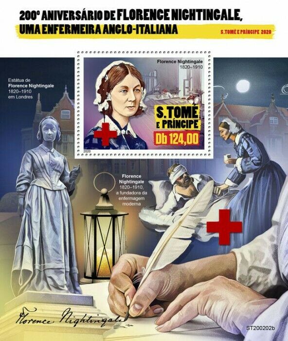 Sao Tome & Principe 2020 MNH Medical Stamps Florence Nightingale People 1v S/S