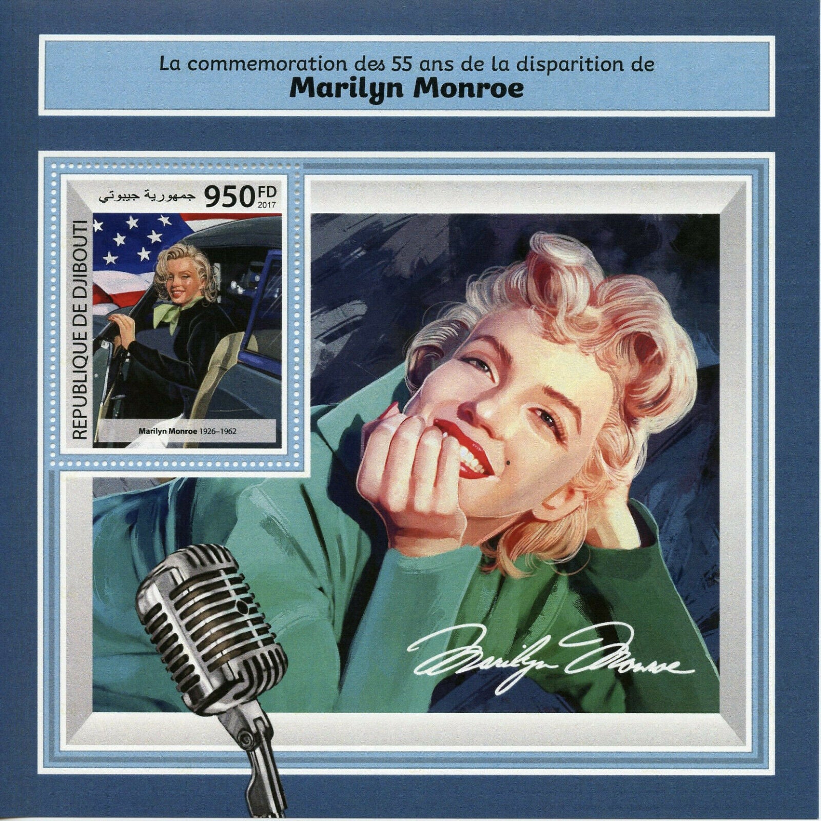 Djibouti 2017 MNH Famous People Stamps Marilyn Monroe Celebrities 1v S/S