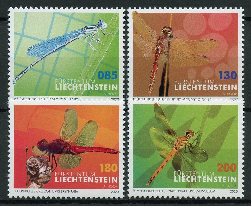 Liechtenstein Insects Stamps 2020 MNH Dragonflies Dragonlfy Part II Fauna 4v Set