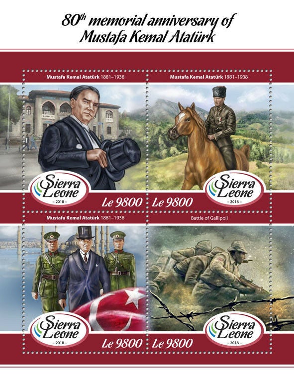 Sierra Leone 2018 MNH Military Stamps Mustafa Kemal Ataturk Gallipoli 4v M/S