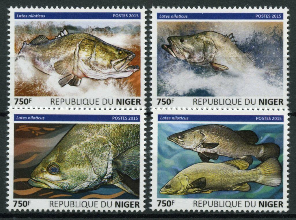 Niger Fish Stamps 2015 MNH Nile Perch Fishes Fauna 4v Set