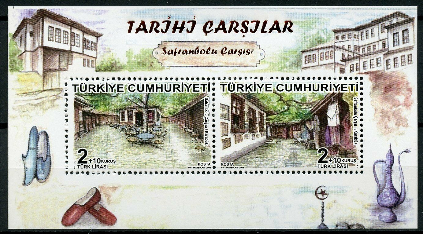Turkey 2018 MNH Historical Bazaars Safranbolu 2v M/S Architecture Tourism Stamps