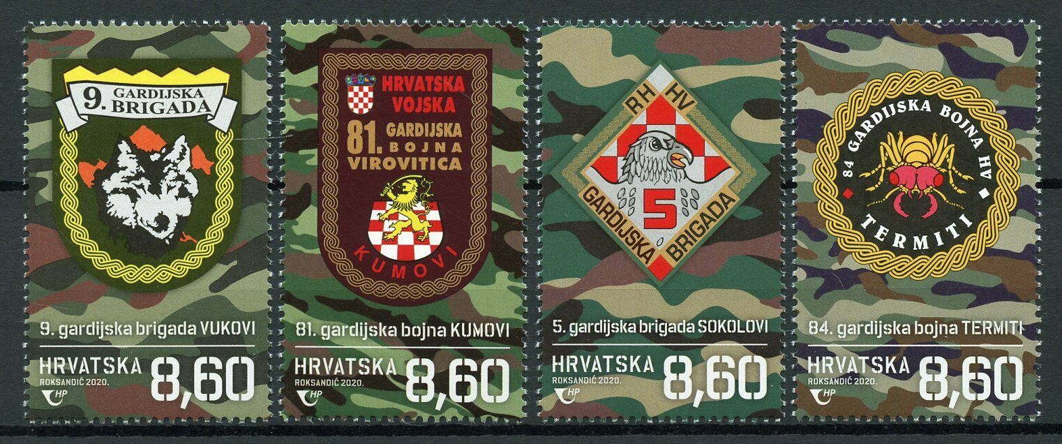 Croatia Military Stamps 2020 MNH Guard Brigades Battallions Independence 4v Set