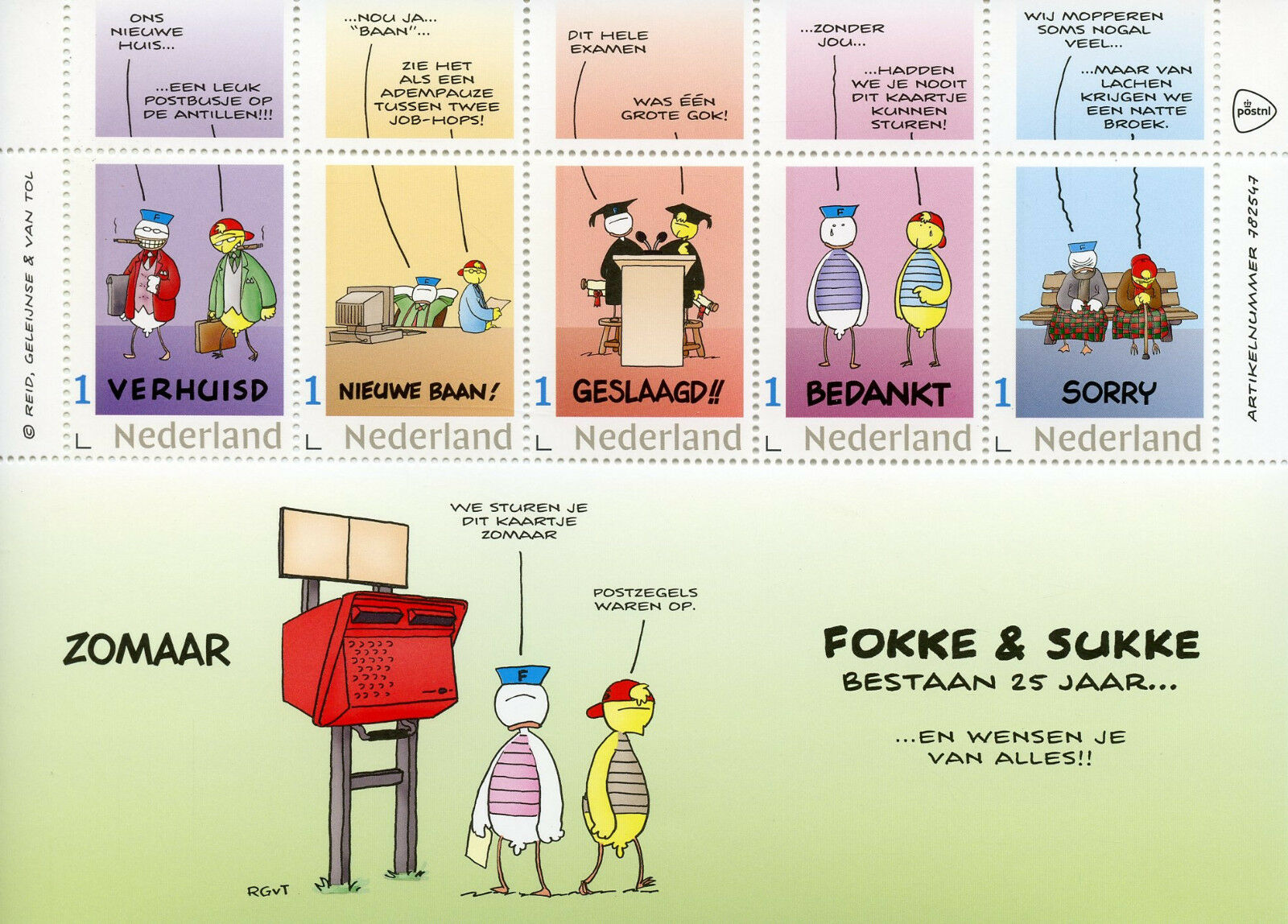 Netherlands 2018 MNH Fokke & Sukke 25 Years 5v M/S I Greetings Cartoons Stamps