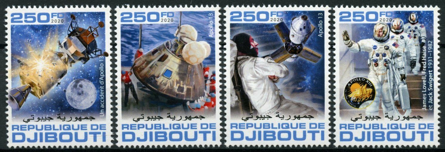 Djibouti 2020 MNH Space Stamps Apollo 13 Launch James Lovell Fred Haise 4v Set
