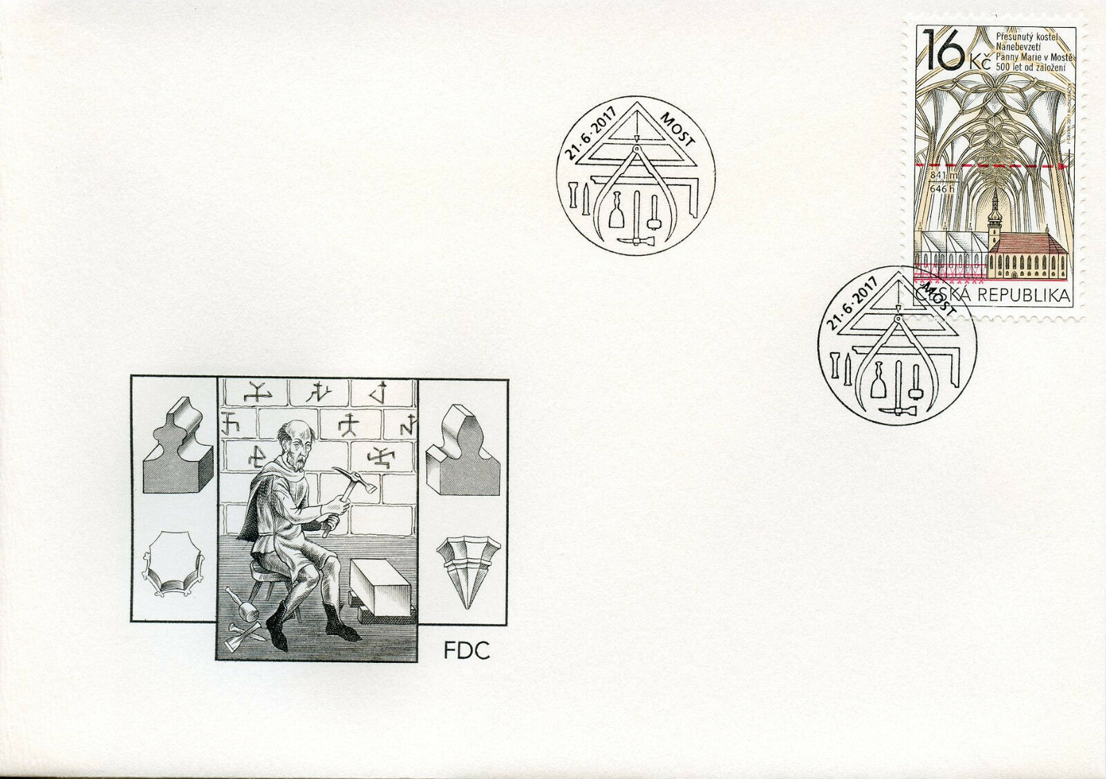 Czech Republic 2017 FDC Church of Assumption Virgin Mary in Most 1v Cover Stamps