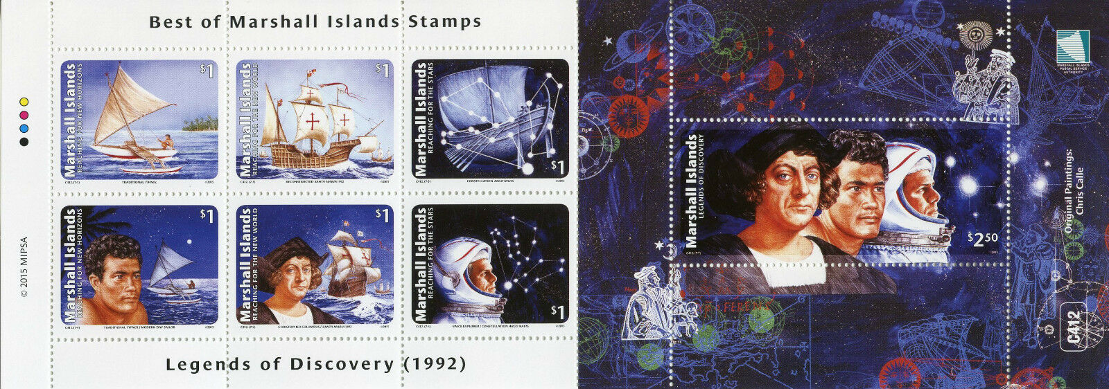 Marshall Islands 2015 MNH Legends of Discovery 7v M/S Space Columbus Santa Maria