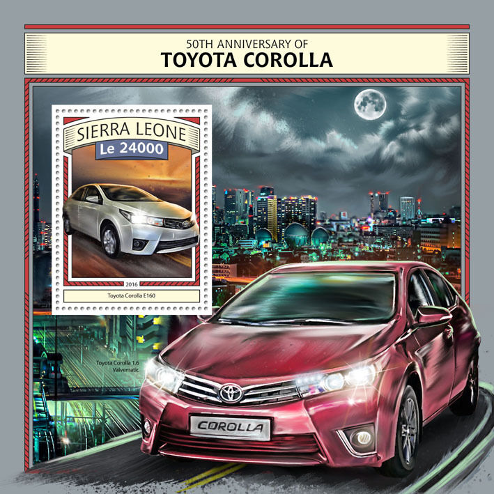 Sierra Leone 2016 MNH Toyota Corolla E160 1v S/S Cars Motoring Stamps