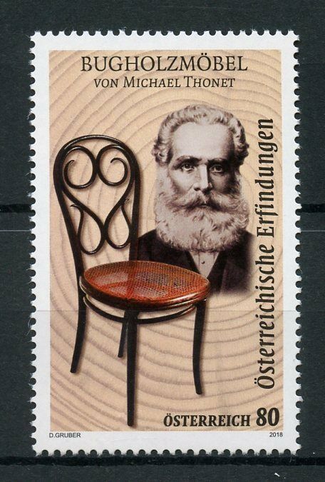 Austria 2018 MNH Bentwood Furniture Michael Thonet 1v Set Inventions Arts Stamps
