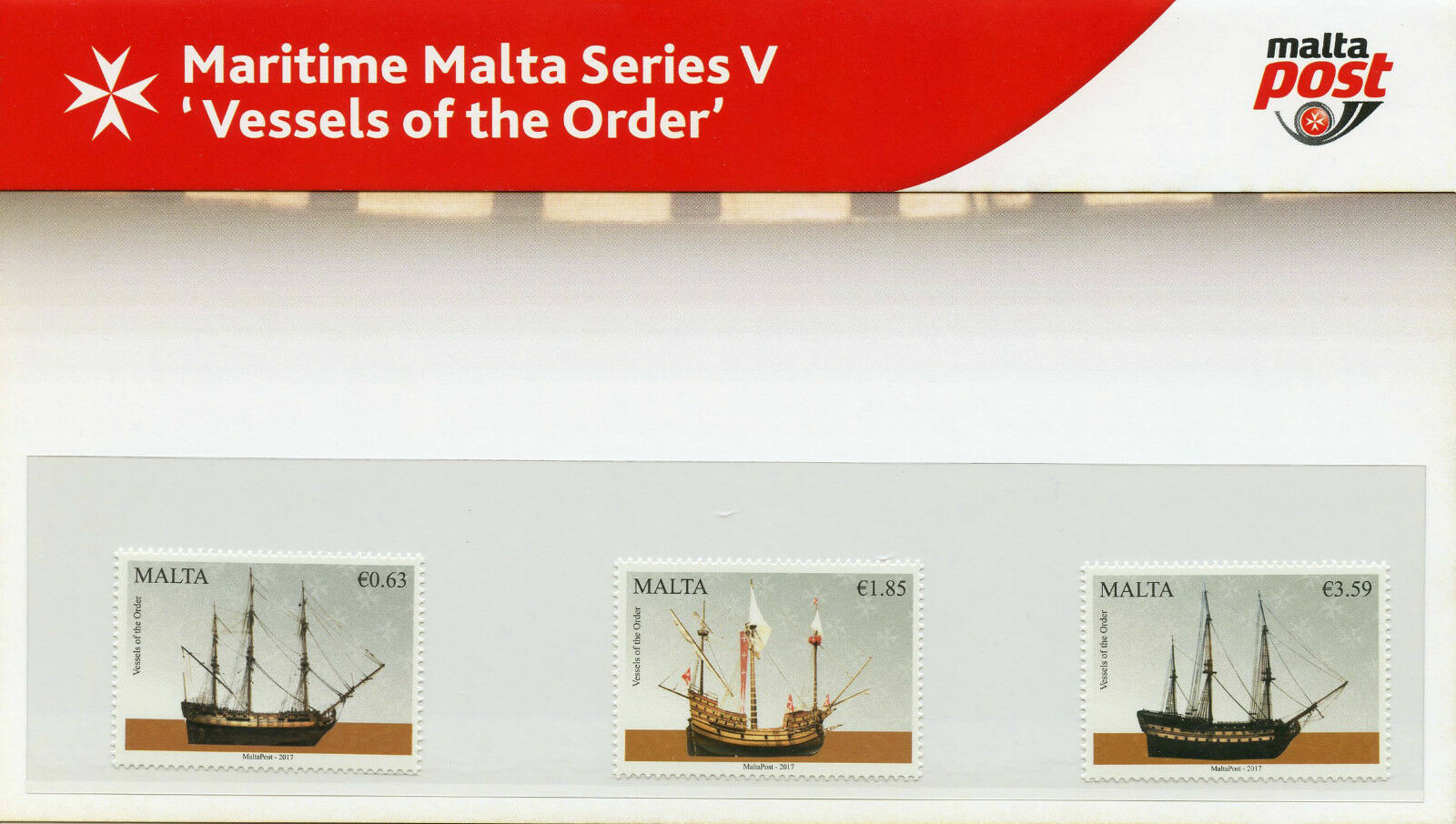 Malta 2017 MNH Vessels of the Order Maritime V 3v Pres Pack Boats Ships Stamps