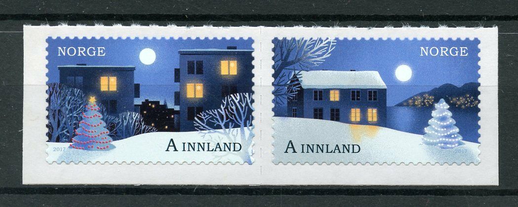 Norway 2017 MNH Christmas In City & Countryside 2v S/A Set Trees Stamps