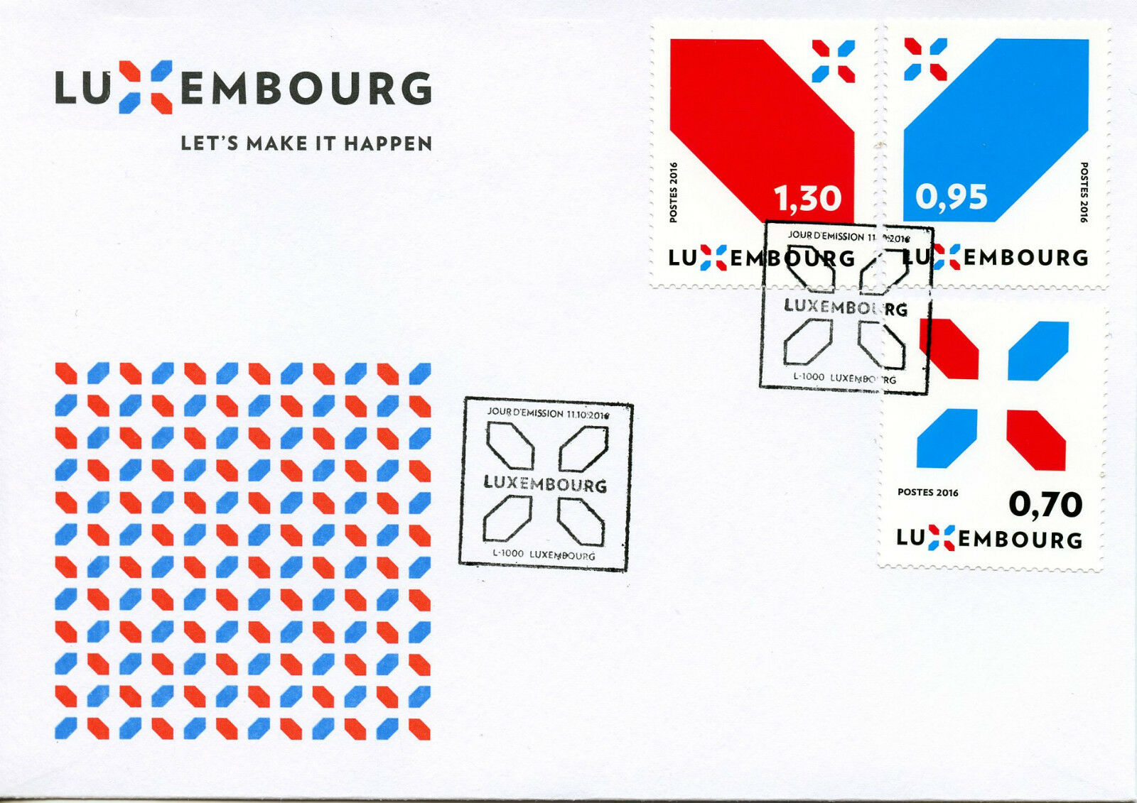 Luxembourg 2016 FDC New Signature Let's Make it Happen 3v Set Cover Stamps