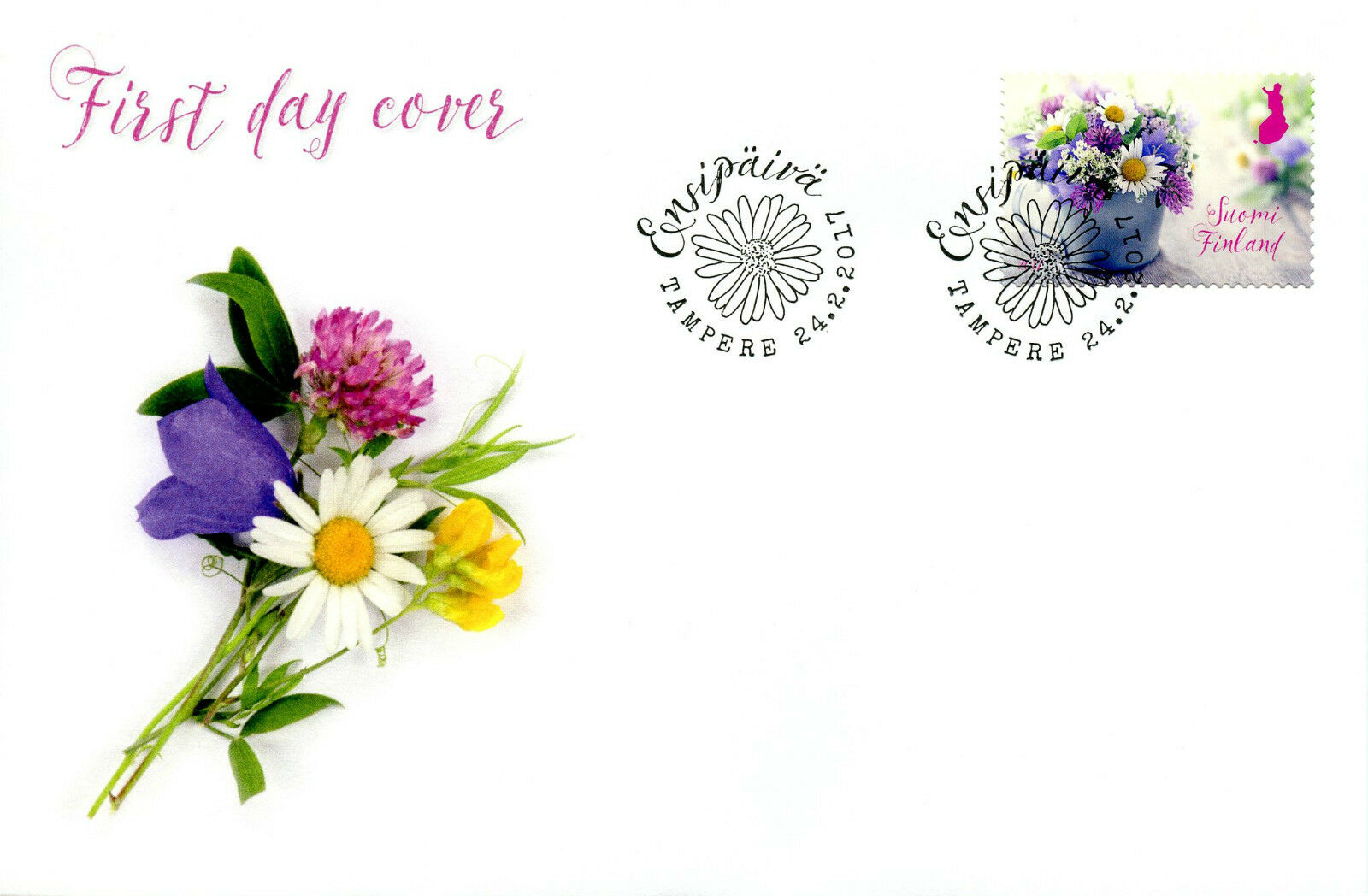 Finland 2017 FDC Summer Flowers 1v S/A Set Cover Plants Nature Stamps