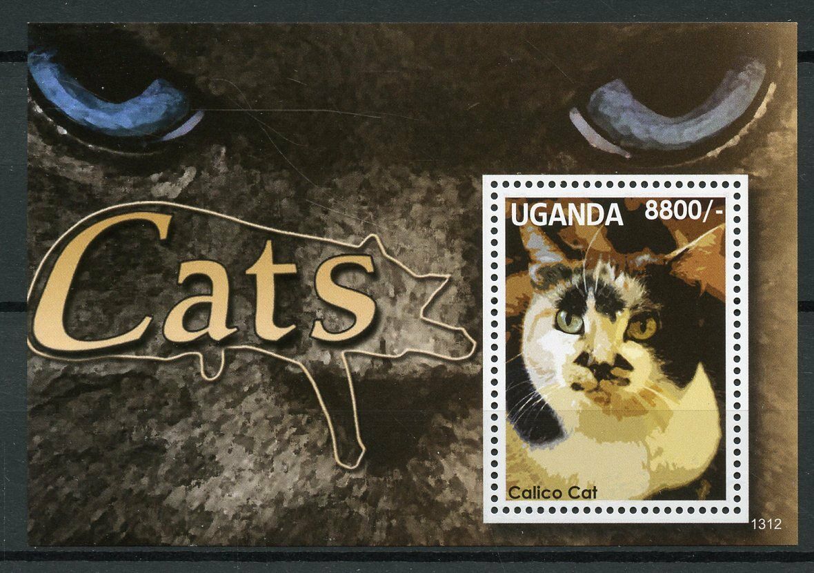 Uganda 2013 MNH Cats Stamps Calico Cat Pets Domestic Animals 1v S/S