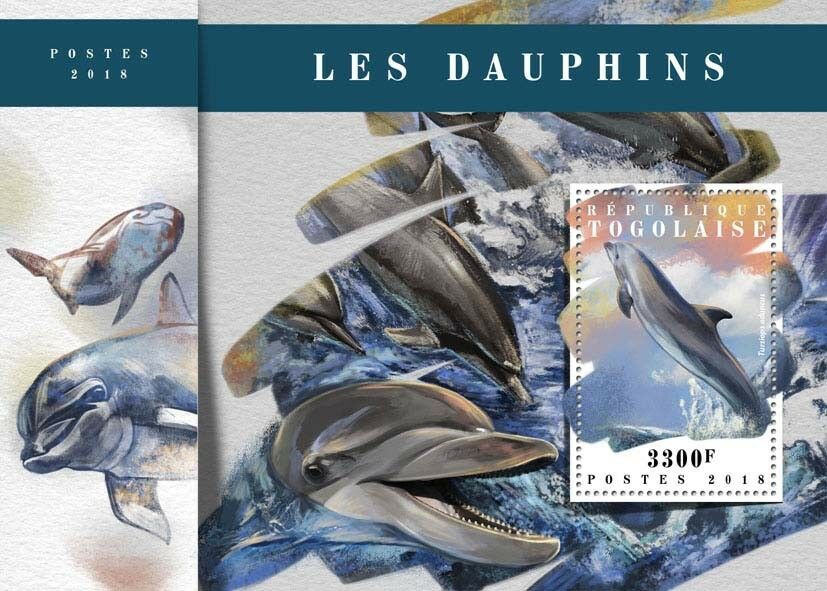 Togo 2018 MNH Dolphin Dolphin 1v S/S Marine Mammals Animals Stamps