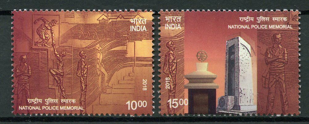 India 2018 MNH National Police Memorial 2v Set Architecture Stamps