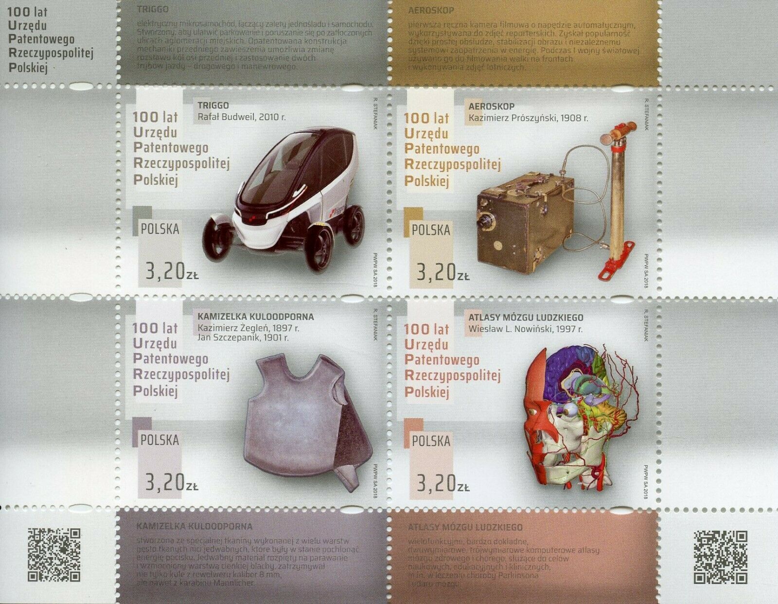 Poland 2018 MNH Patent Office 100th Anniv 4v M/S Invention Technology Stamps