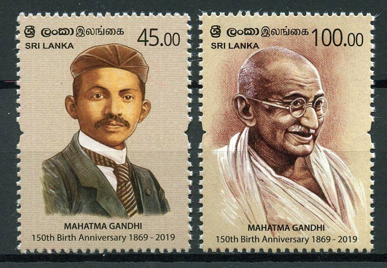 Sri Lanka Mahatma Gandhi Stamps 2019 MNH Famous People Historical Figures 2v Set